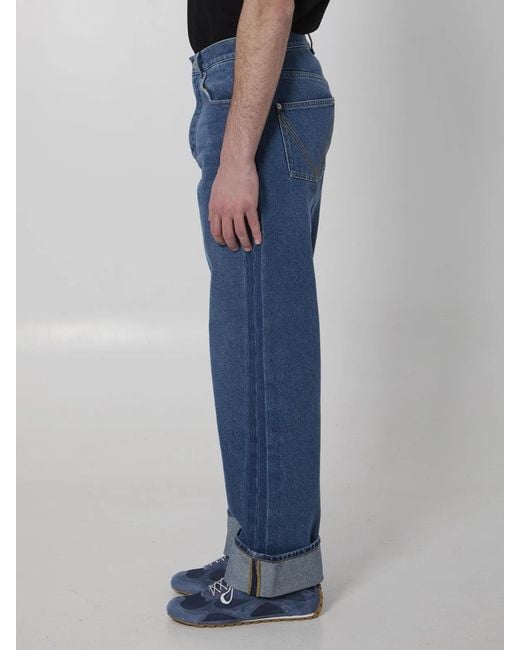 Bottega Veneta Blue Medium Turned-Up Jeans for men