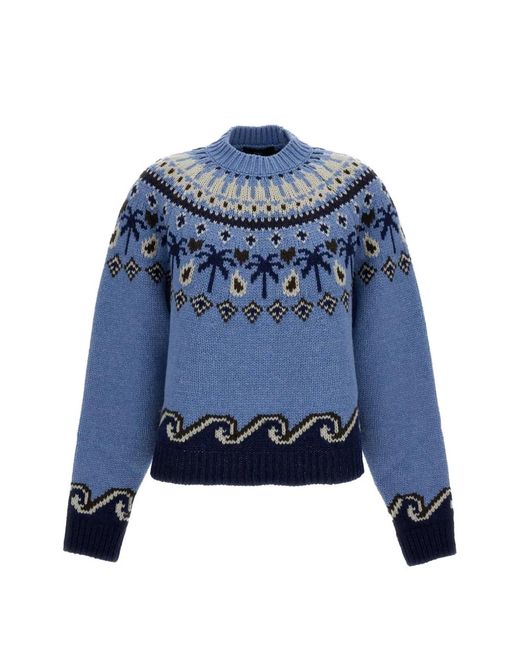 Alanui Blue Wool Sweater