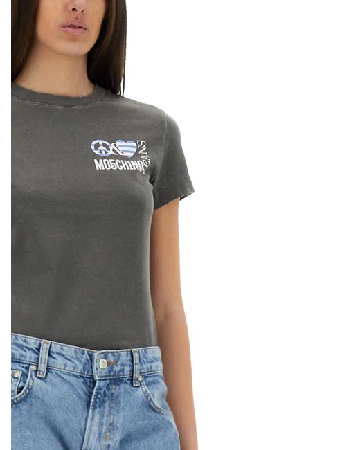 Moschino Black T-Shirt With Logo