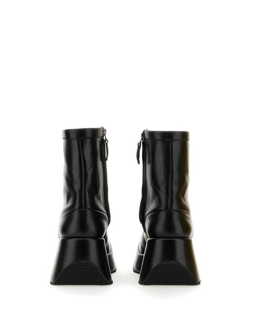 Raf Simons Black Ankle Boot With Square Toe