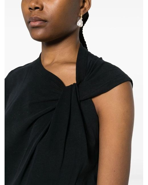 Isabel Marant Black Asymmetric Organic Cotton T Shirt
