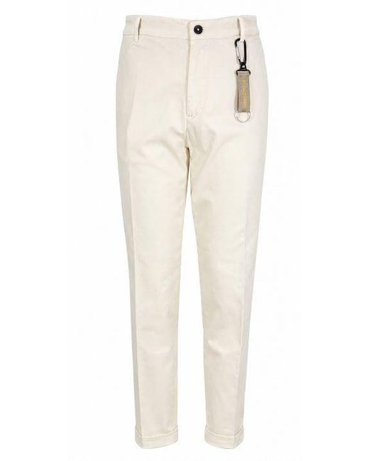Manuel Ritz White Off Cotton Elastane Trousers for men