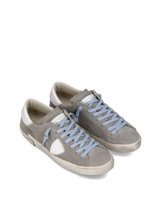 Philippe Model Gray Leather Sneakers for men