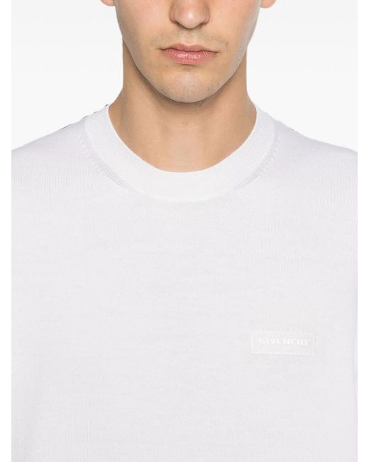 Givenchy White Cuffs Button Tab Sweater for men