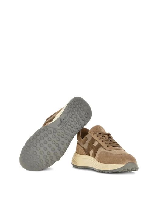 Hogan Brown Multicolour Calfskin Sneaker for men