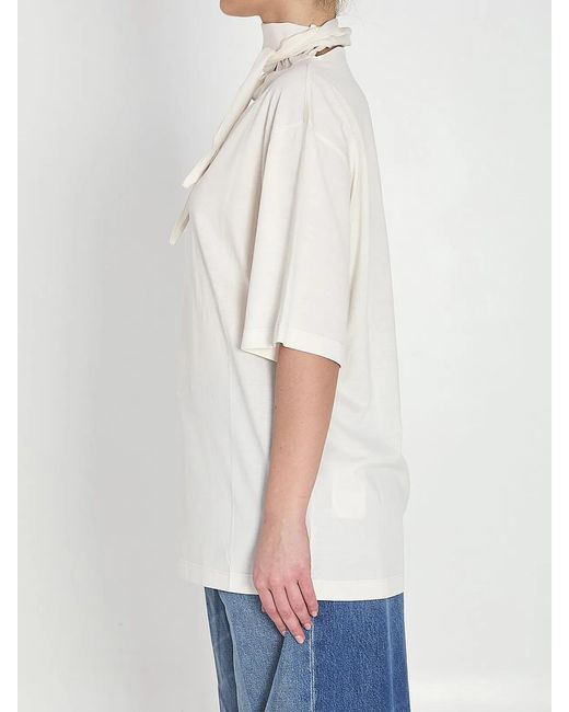 Lemaire White T-Shirt With Scarf