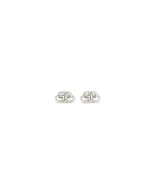 Balenciaga White Bb Studded Xs Earrings