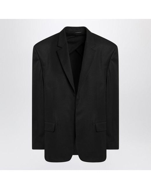Balenciaga Black Single-Breasted Jacket In for men