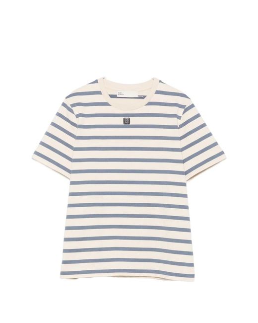 Tory Burch Gray Striped Cotton T-Shirt