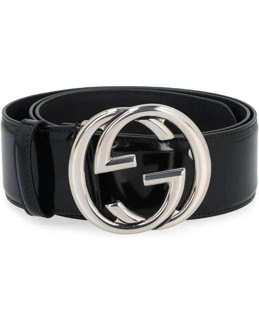 Gucci Black Gg Buckle Leather Belt