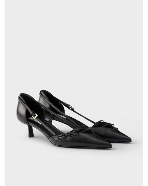 Prada Black Leather Decolette
