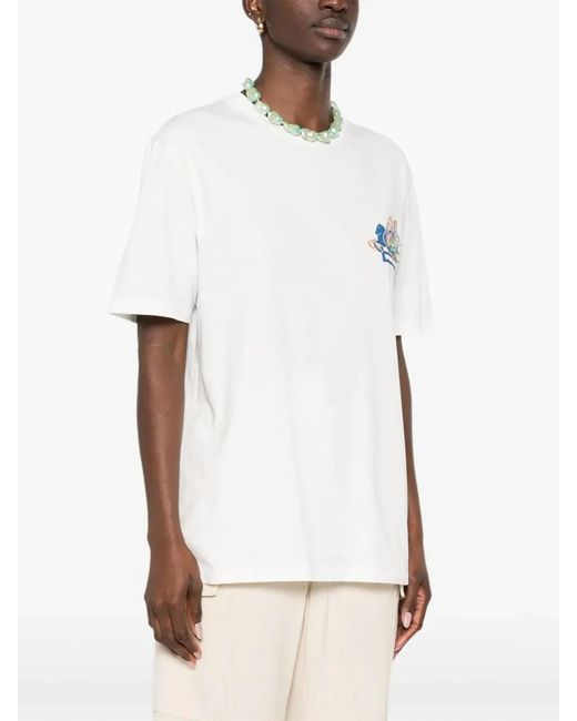 Etro White T-Shirt With Embroidered Logo