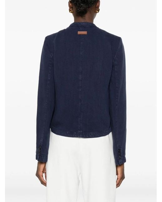 Emporio Armani Blue Lilac Lyocell Linen Jacket