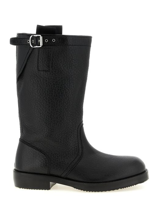 Dries Van Noten Black Biker Boots for men