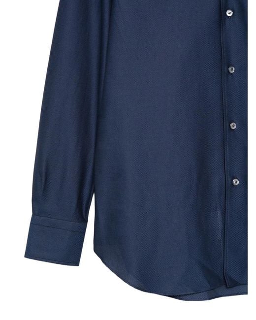 Finamore 1925 Blue Cotton Shirt for men