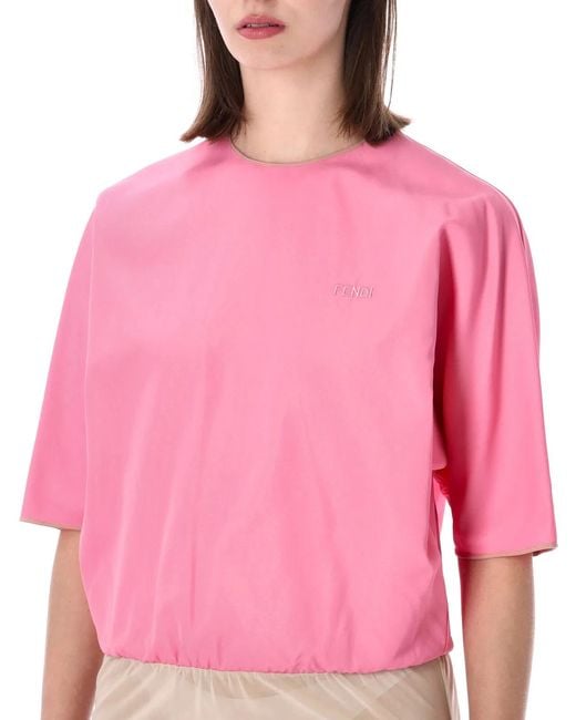 Fendi Pink Viscose Blend Bodysuit