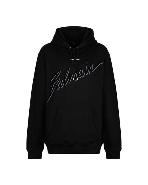 Balmain Black Cotton Coat for men