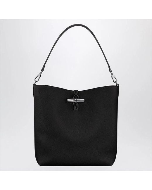 Longchamp Black Borsa Hobo M Le Roseau