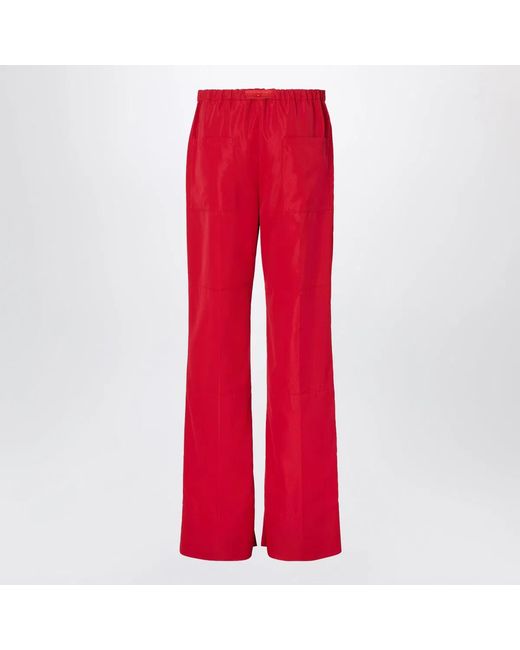 Fendi Red Technical Viscose Trousers