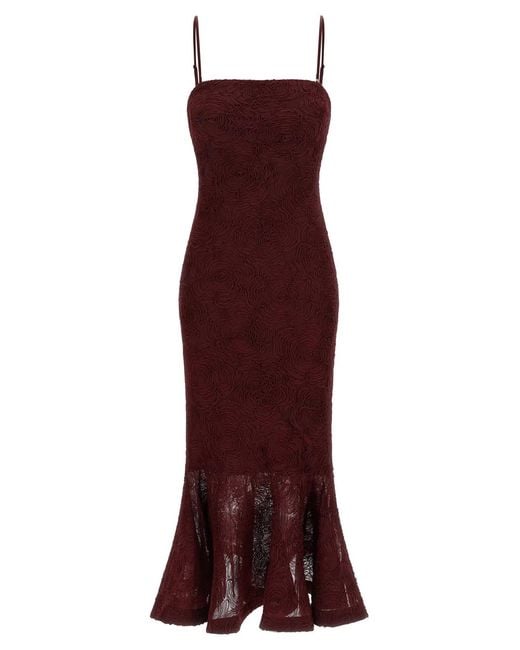 ROTATE BIRGER CHRISTENSEN Purple Rotate Birger Christensen 'Flower Mesh Flounce' Dress