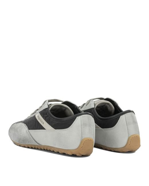 McQueen Gray Polyester Polyurethane Rubber Sneakers Slip-On for men