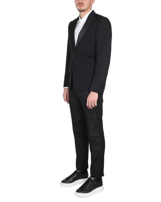 McQueen Black Single-Breasted Suit Jacket for men