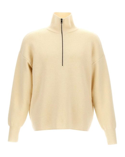 Ma'ry'ya Natural Half Zip Sweater for men
