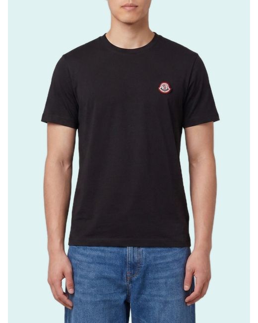 Moncler Black Logo Patch Crewneck T-Shirt for men