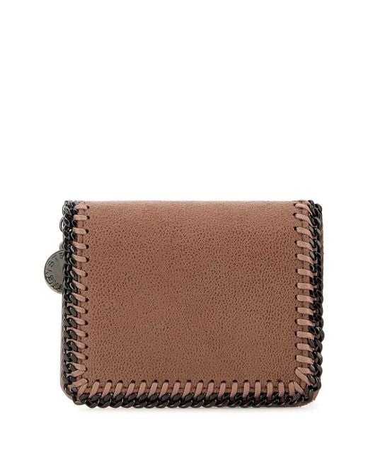 Stella McCartney Brown Falabella Bifold Wallet Eco Shaggy Deer W/Dark Rut