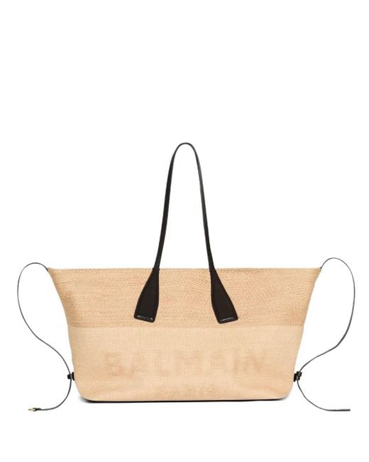 Womens Natural Track Raffia Tote Bag