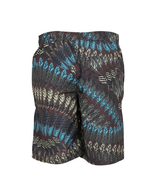Marcelo Burlon Gray Logo Print Boxer Swimsuit for men
