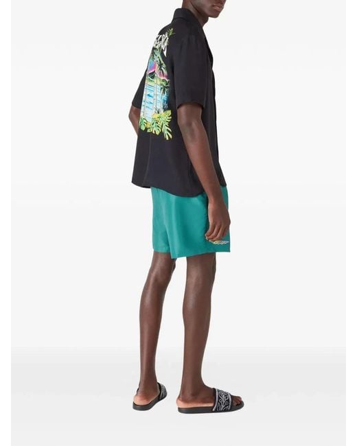 Casablanca Green Logo-Print Swim Shorts for men