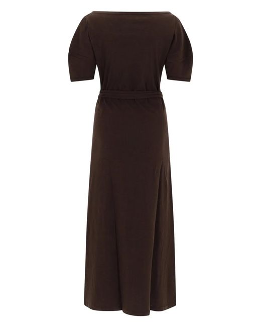 Lemaire Brown Cotton And Linen Midi Dress