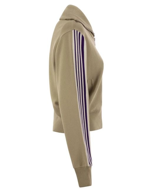 Autry Green Knitted Tennis-Style Zip Sweatshirt