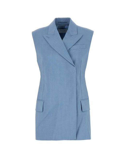 Max Mara Blue Wool Blend Ilex Vest