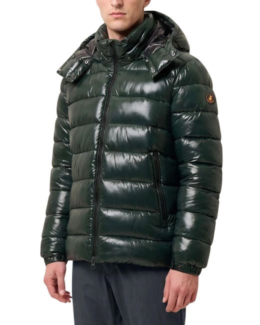 Save The Duck Green Puffer Jacket Florian for men