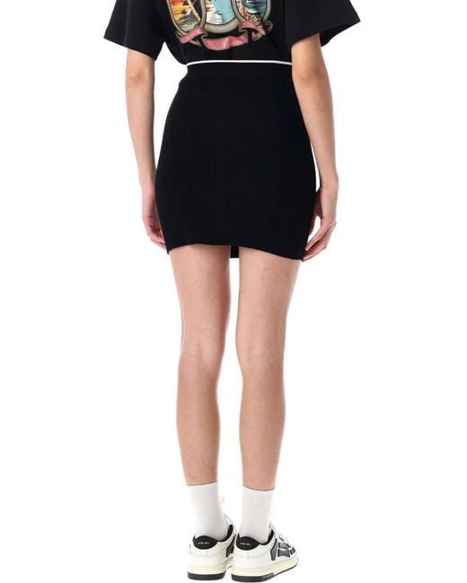 Amiri Black Ma Mini Skirt Knit Rib
