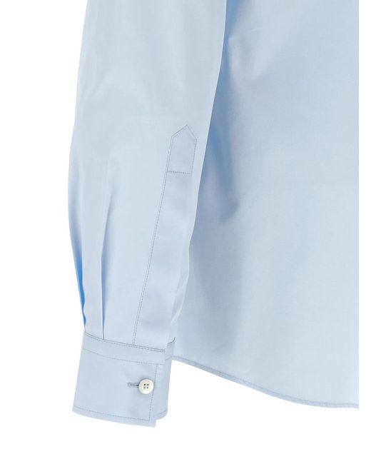 Moschino Blue Trompe-'Œil Print Shirt for men