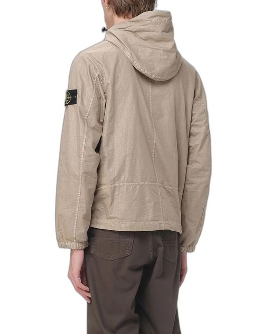 Stone Island Natural Light Zip Hooded Jacket for men