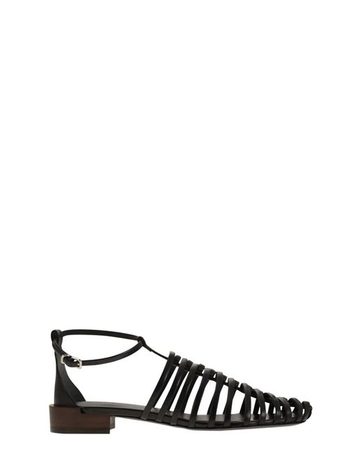 Tod's Black Leather Sandal