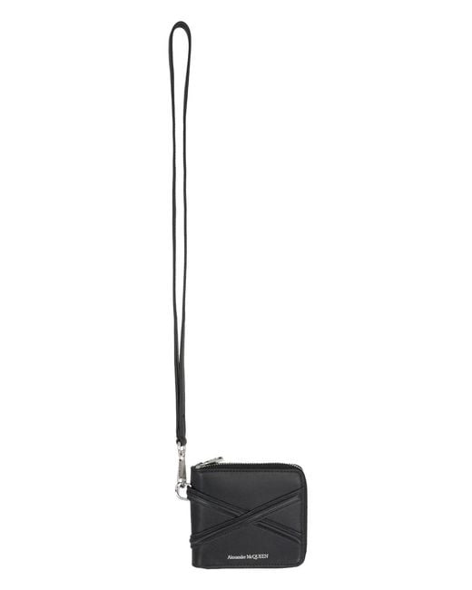McQueen Black Leather Wallet for men