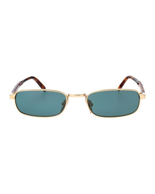 Prada Blue Petrol Acetate + Metal Sunglasses for men