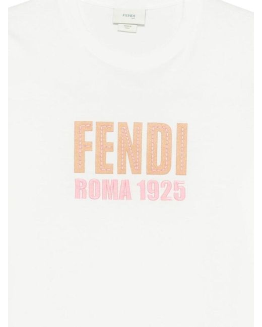 Fendi White T-Shirt With Logo