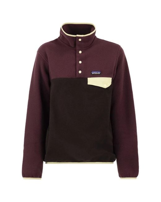 Patagonia Purple Recycled Fleece Snap-Button Pullover