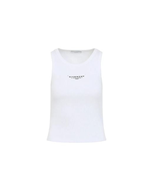 Givenchy White Stretch Cotton Tank Top