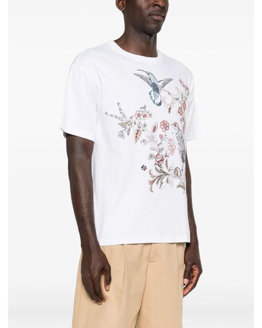 Etro White Cotton Polyester T-Shirt Soho for men