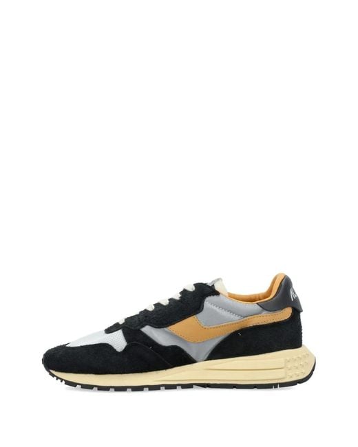 Autry Black Panelled Suede Lace-Up Sneakers for men