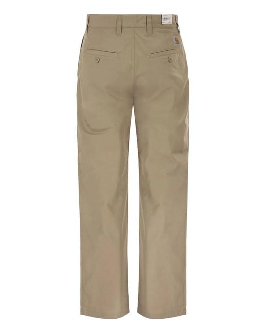 Carhartt Natural Chino Trousers With Logo