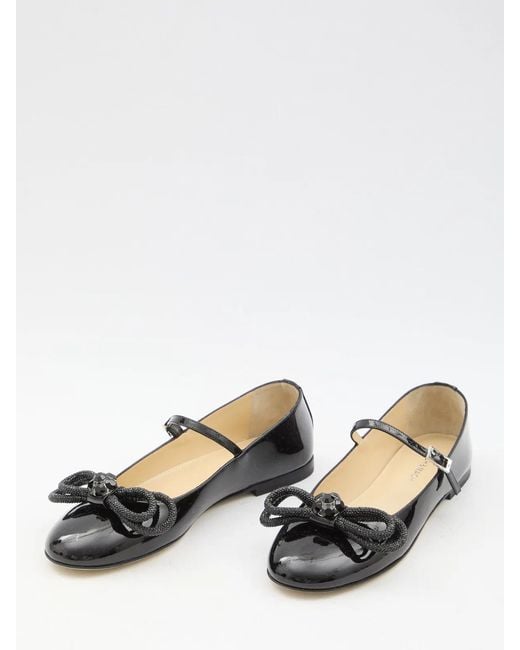 Mach & Mach Black Mach&Mach Double Bow Ballerinas