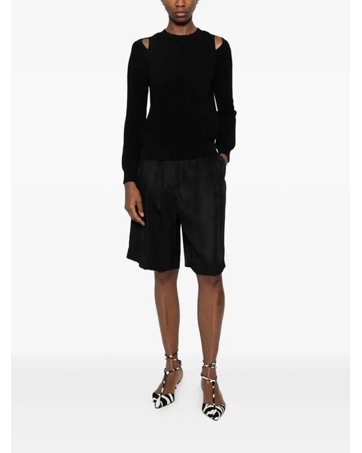 Elisabetta Franchi Black Knit Sweatshirt With Cut-Outs
